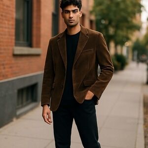 Croft & Barrow Corduroy Cotton Blazer Jacket Two Button Casual‎ Career Mens 44R